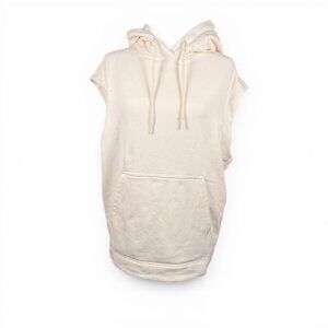 Athleta Sleeveless Hoodie Sweatshirt Women’s Small Cream Oversized Athleisure
